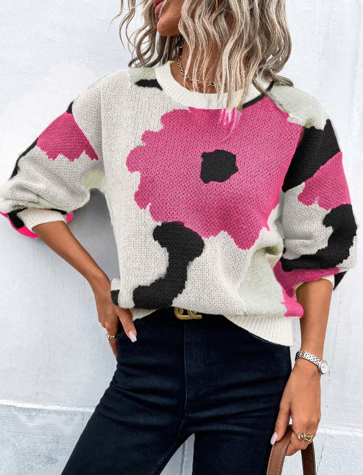 Liselotte - Cómodo suéter holgado con estampado floral