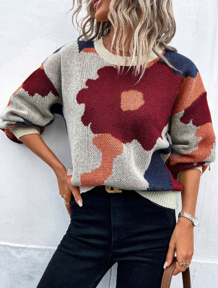 Liselotte - Cómodo suéter holgado con estampado floral