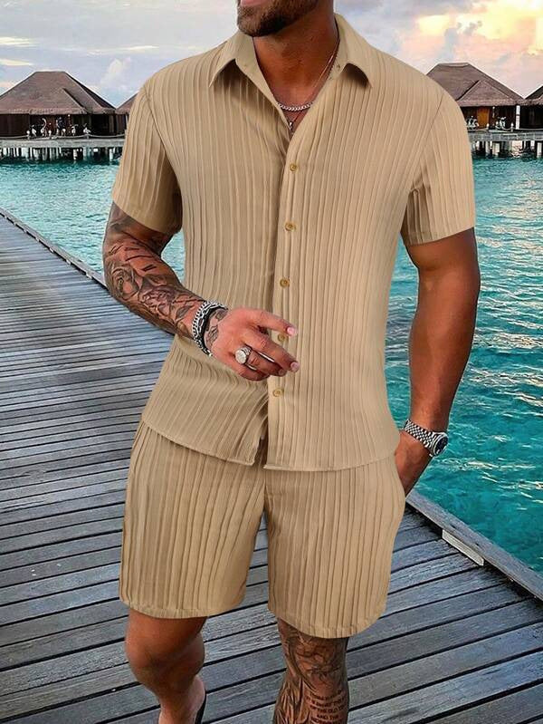 Franz - Polo con botones y shorts para hombre