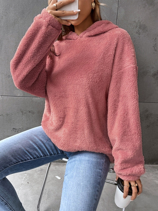 Leasha - Chaqueta casual de felpa suave y cálida con capucha