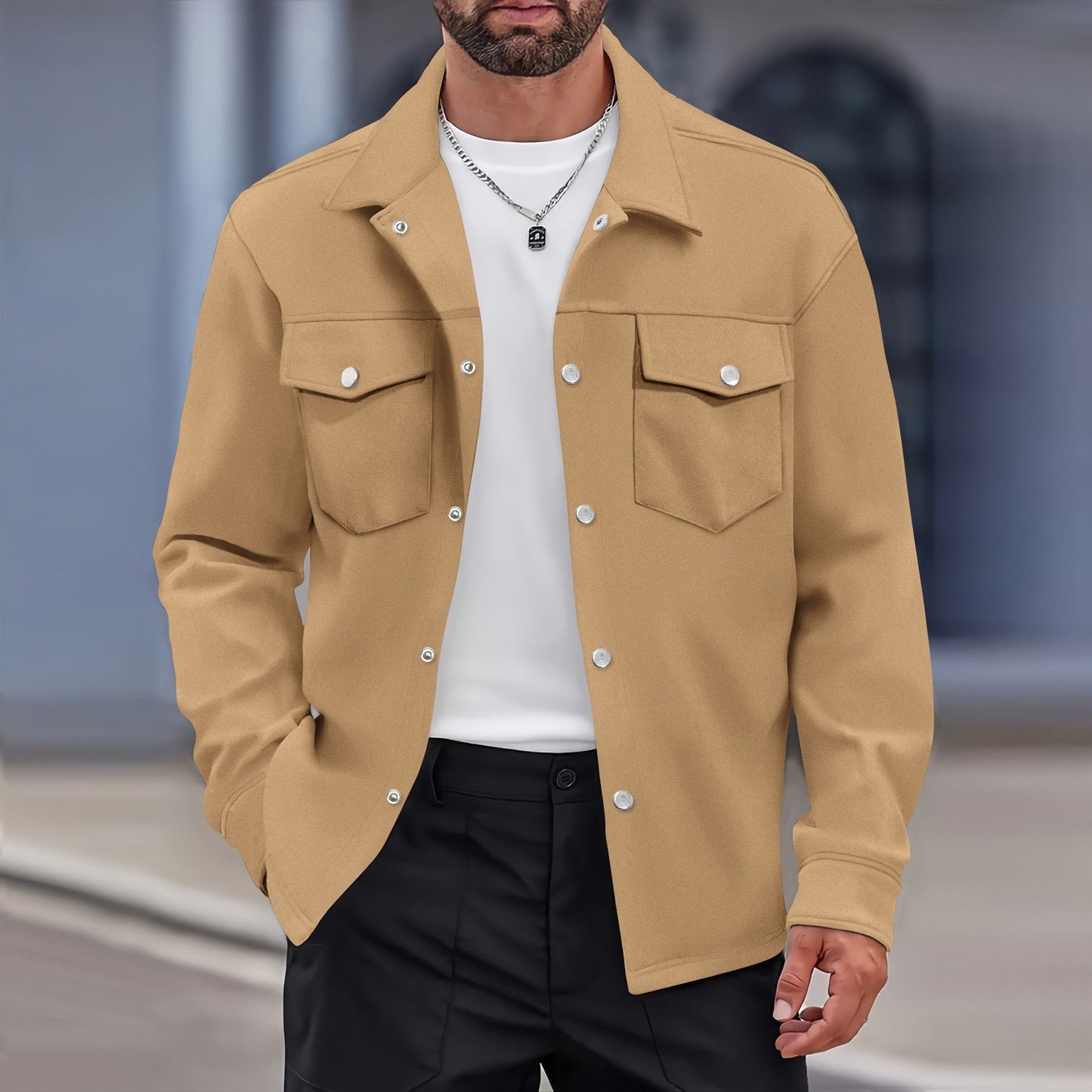 Darren - Chaqueta casual y estilosa con botones y bolsillos en el pecho