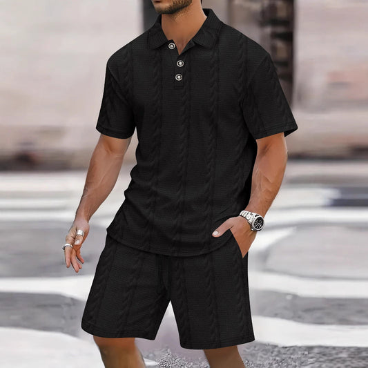 Eduard - Conjunto suelto y estiloso de polo y shorts para hombre