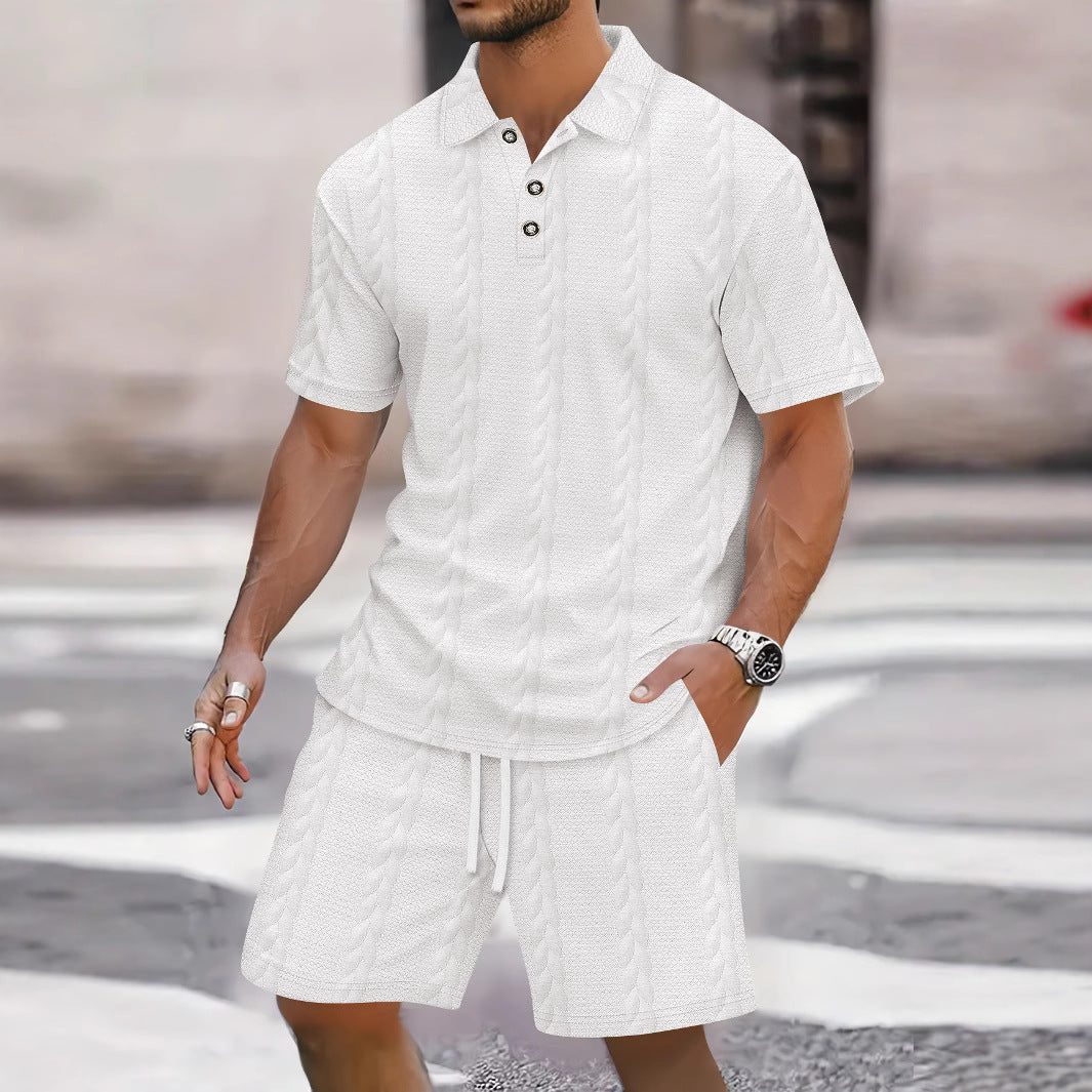 Eduard - Conjunto suelto y estiloso de polo y shorts para hombre