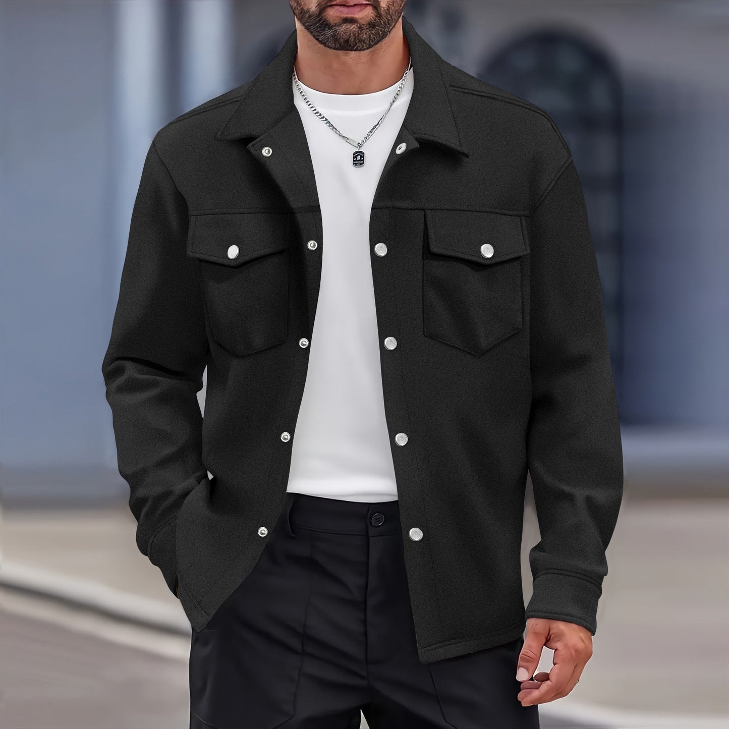 Darren - Chaqueta casual y estilosa con botones y bolsillos en el pecho