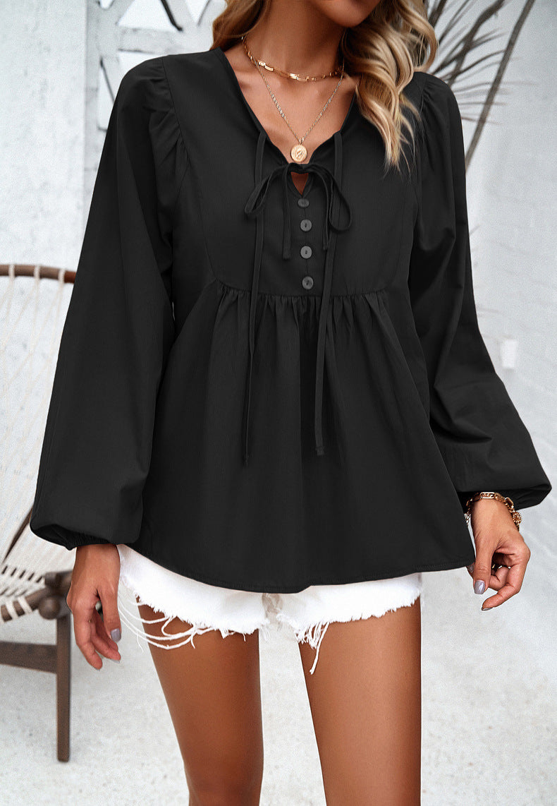 Tracie - Elegante blusa informal suelta con botones
