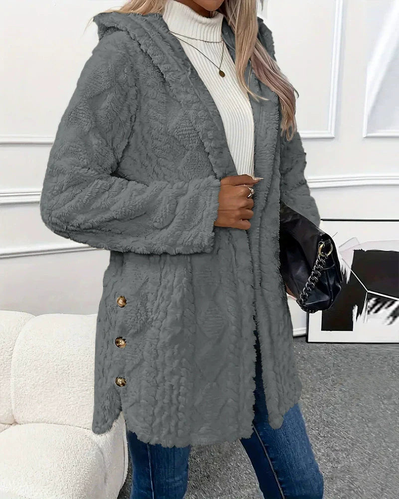 Jackie - Elegante chaqueta suave y cálida con capucha