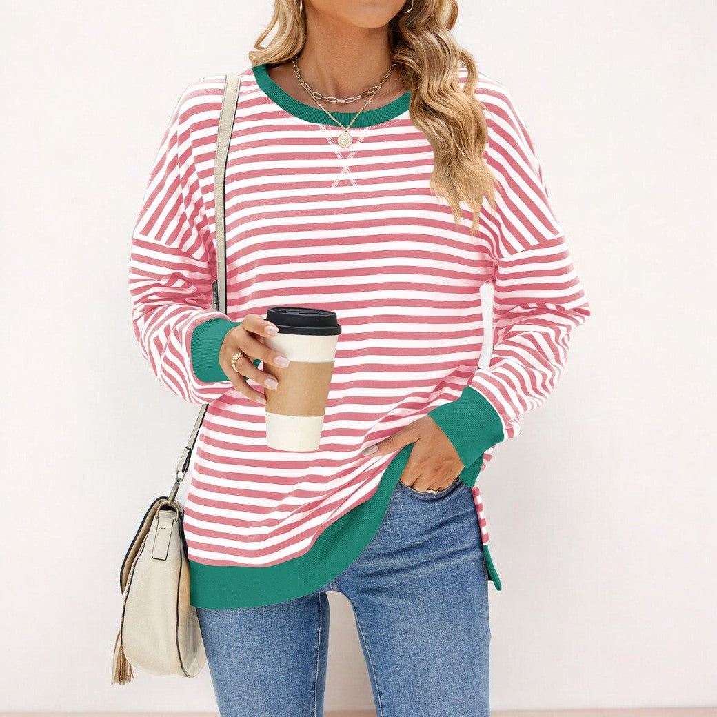 Trisha - Elegante jersey suelto de rayas de colores