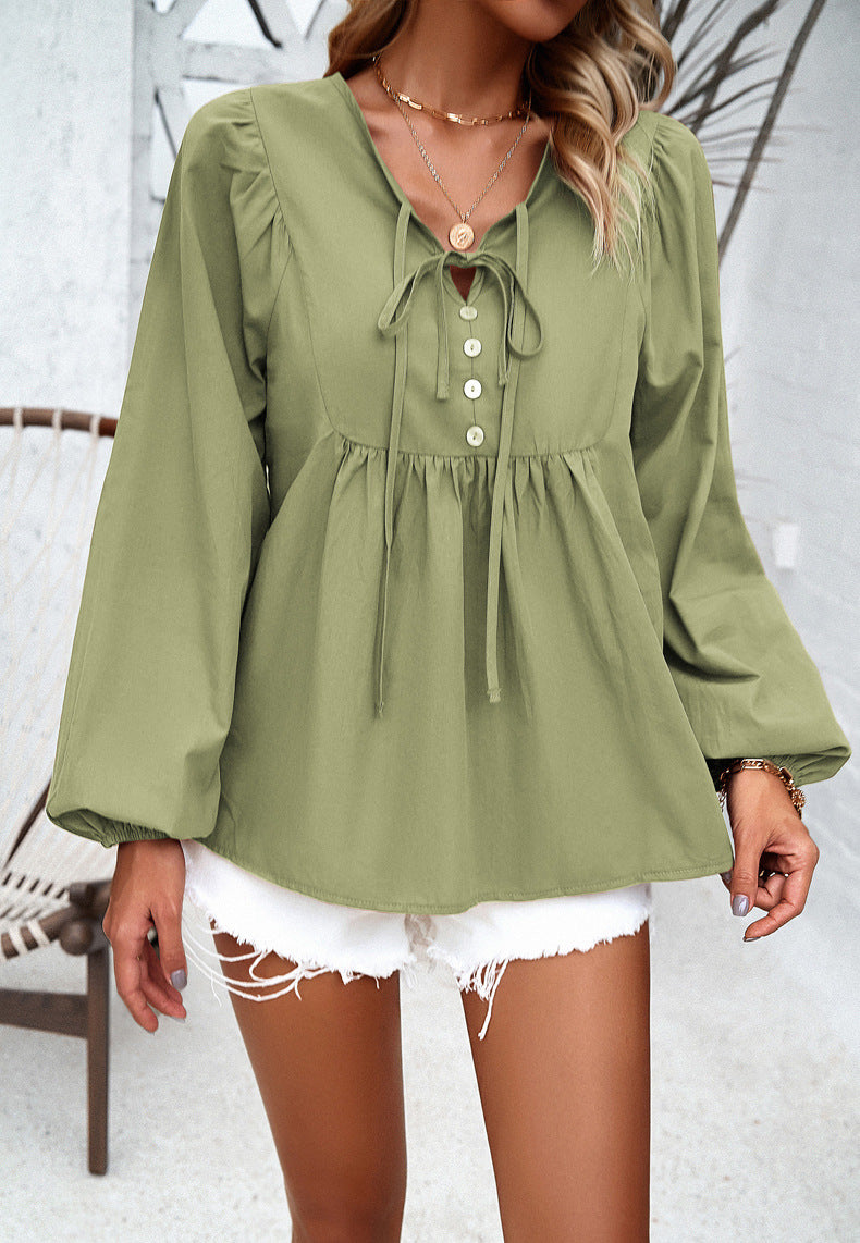 Tracie - Elegante blusa informal suelta con botones