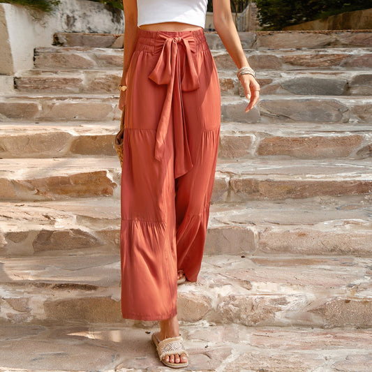 Emberly - Pantalones anchos de cintura alta con tirantes y estilo holgado