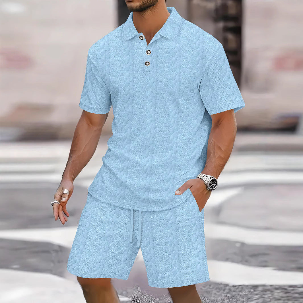 Eduard - Conjunto suelto y estiloso de polo y shorts para hombre