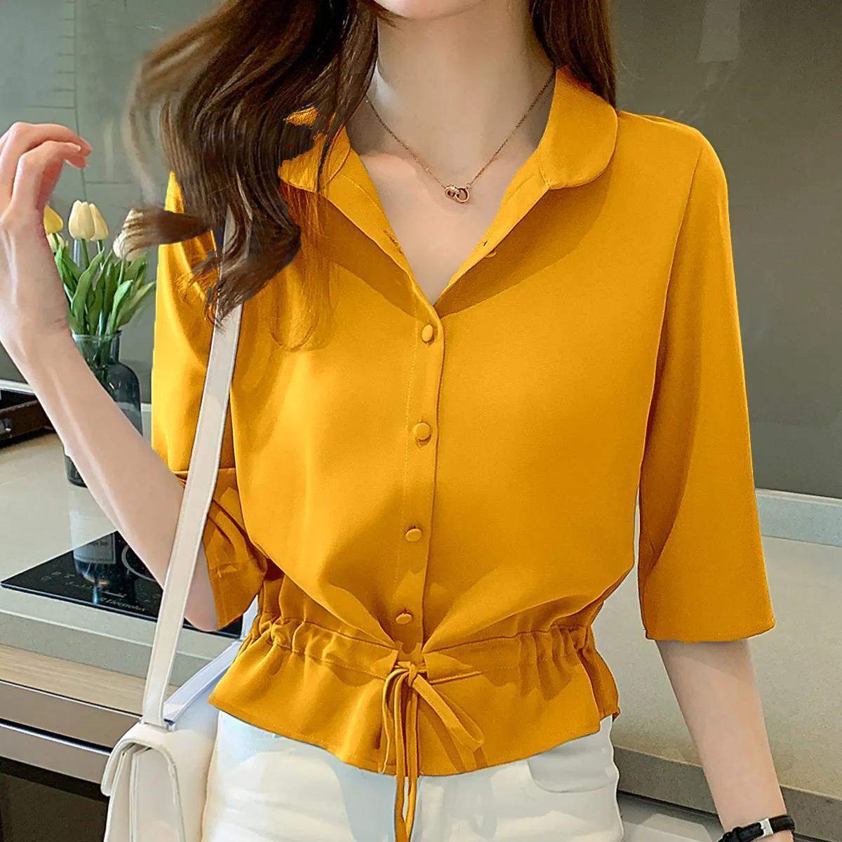 Zyrah - Elegante blusa polo abotonada