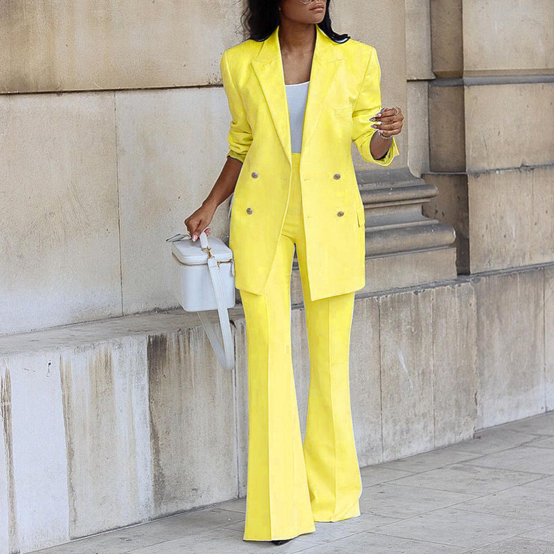 Kyla - Elegante conjunto de blazer y pantalón de pata ancha