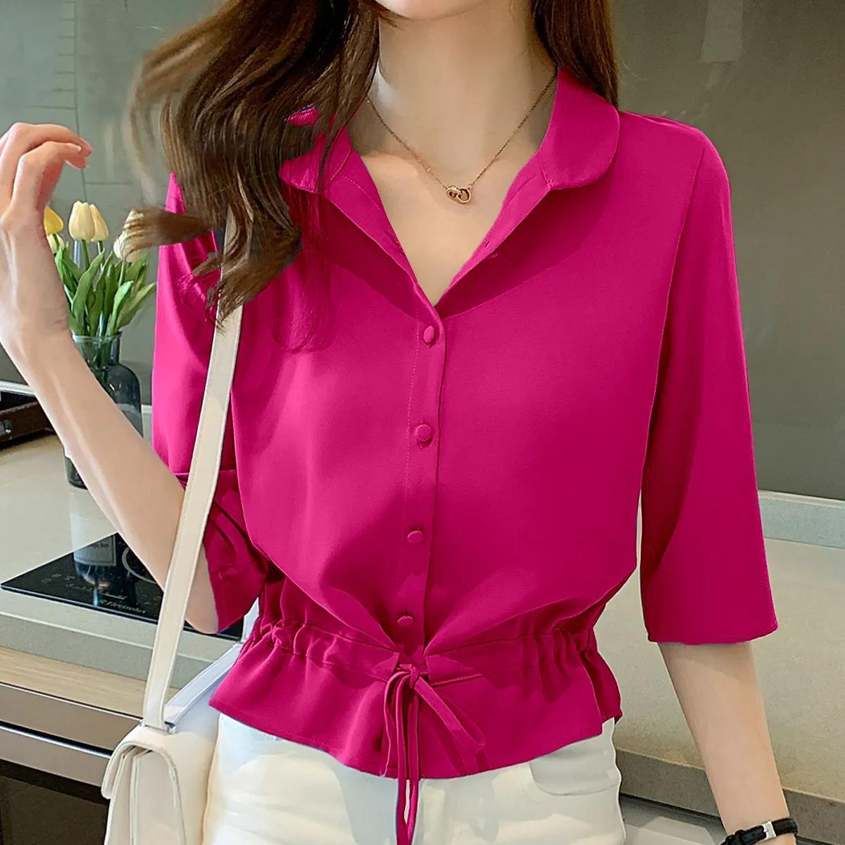 Zyrah - Elegante blusa polo abotonada