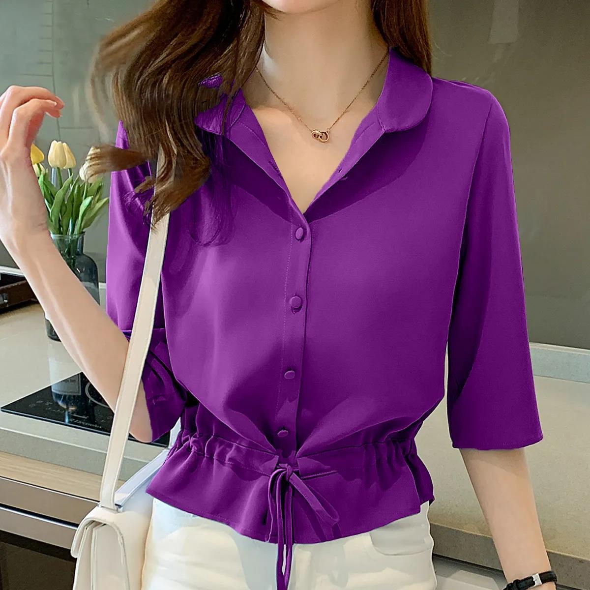 Zyrah - Elegante blusa polo abotonada
