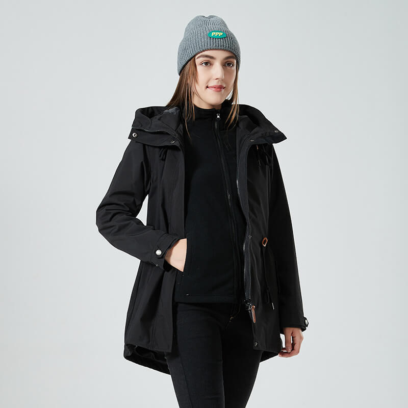 Bella - Chaqueta con capucha y cremallera Essential con cintura