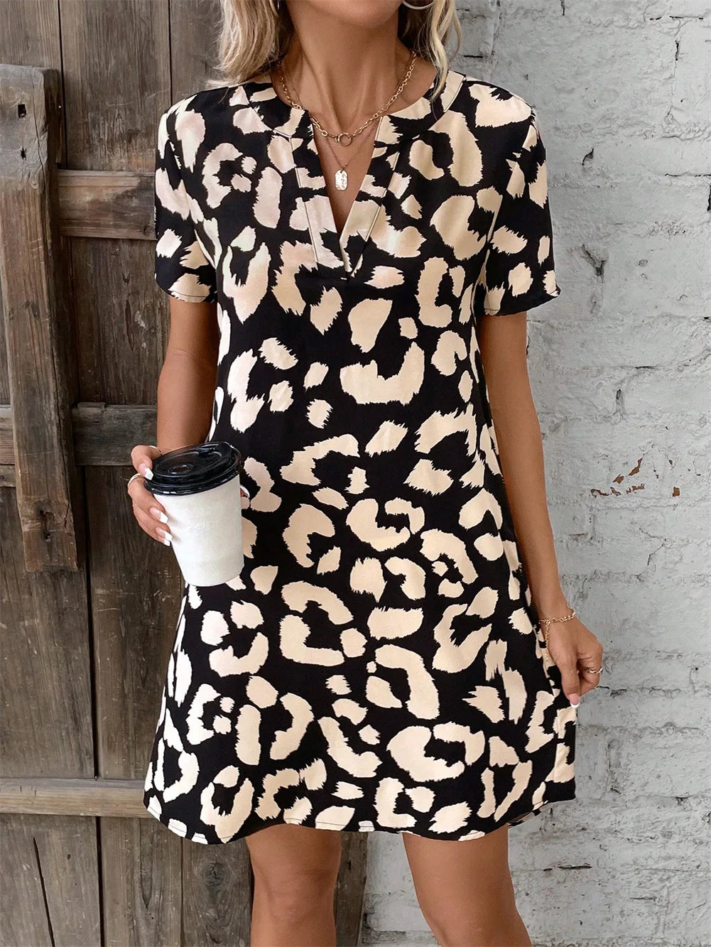 Ana - Vestido mini v-cuello casual