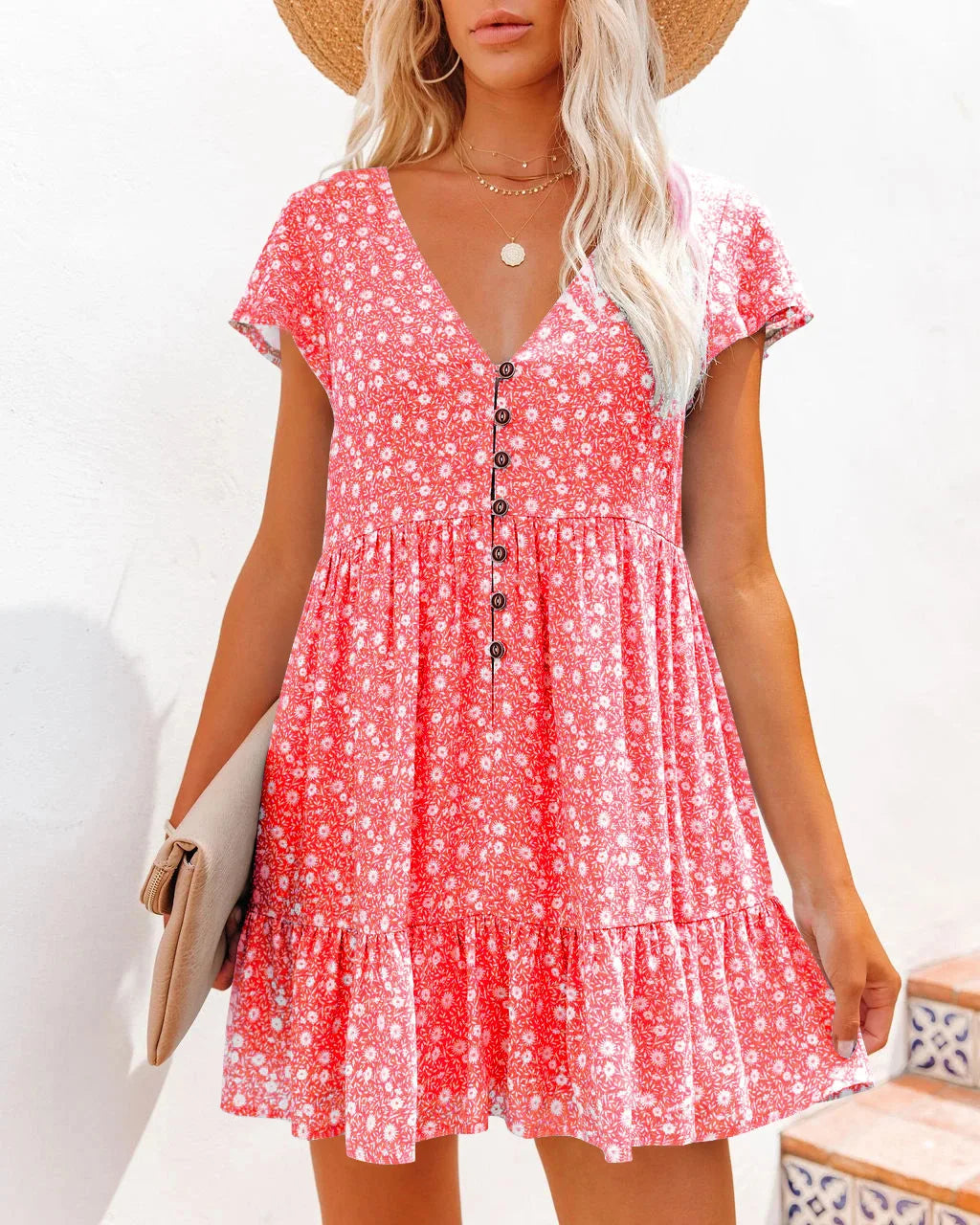 Ziana - Minivestido floral suelto informal