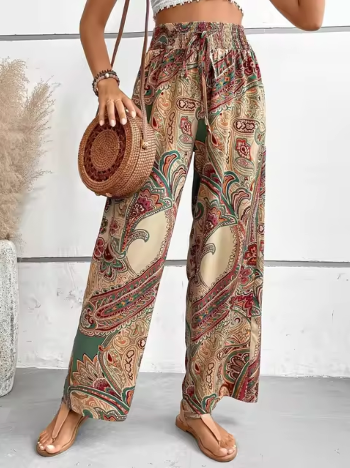 Tasha - Pantalones Anchos con Estampado Bohemio