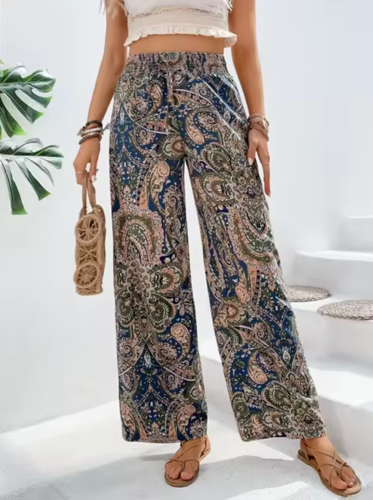 Tasha - Pantalones Anchos con Estampado Bohemio