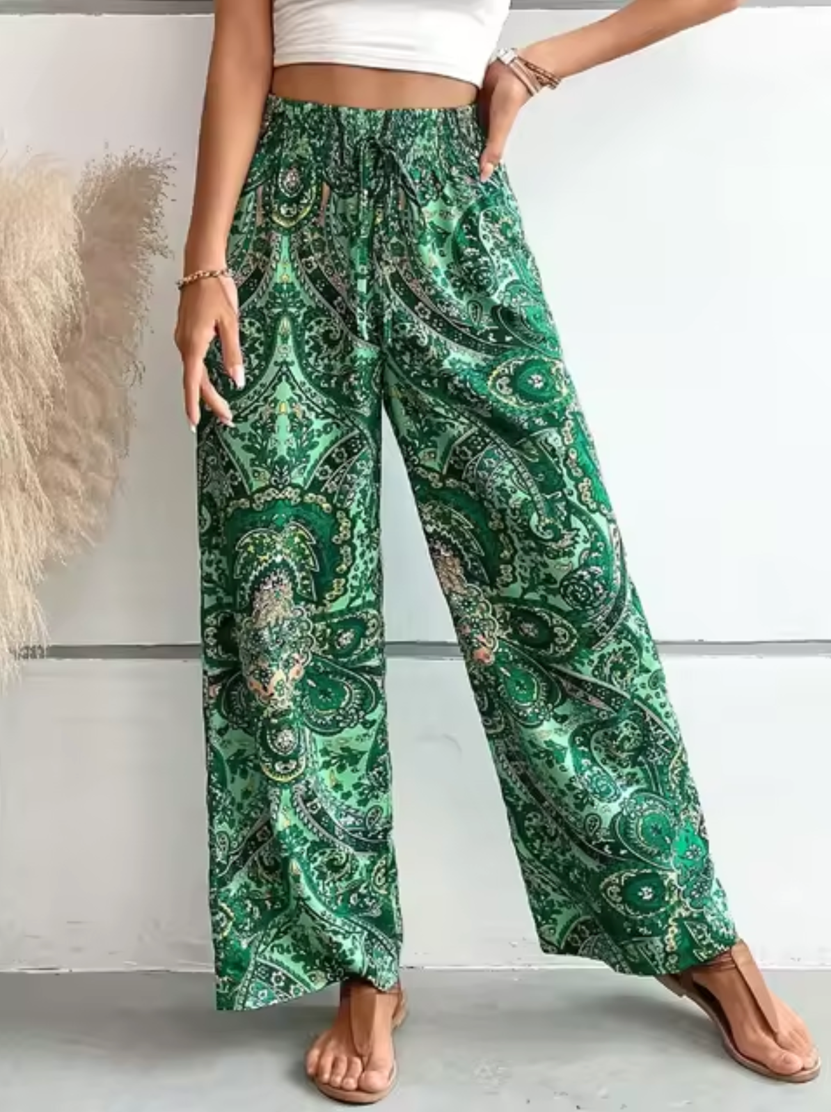 Tasha - Pantalones Anchos con Estampado Bohemio