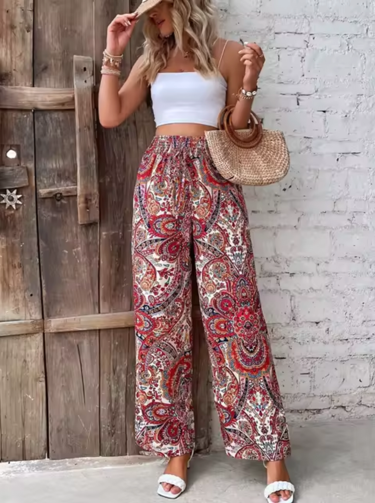 Tasha - Pantalones Anchos con Estampado Bohemio