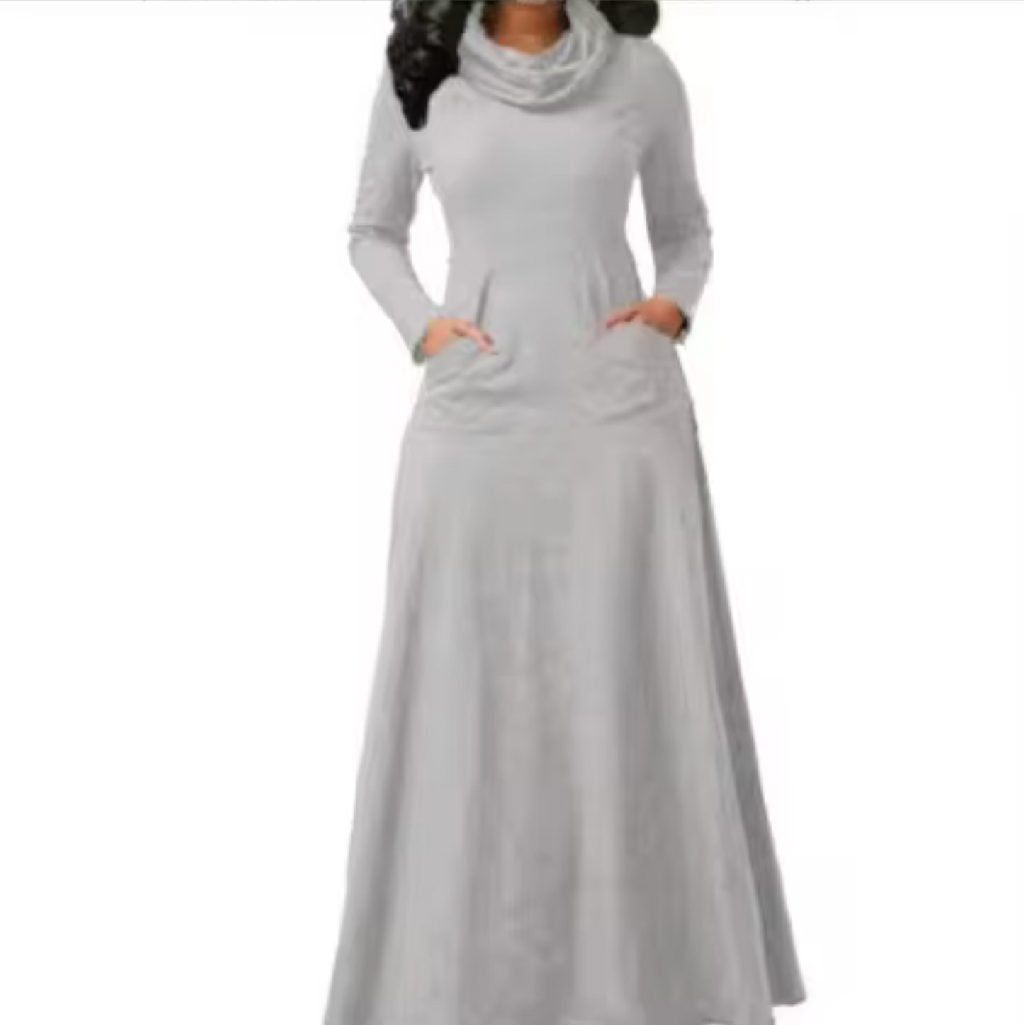 Solana – Vestido largo elegante con escote vuelto