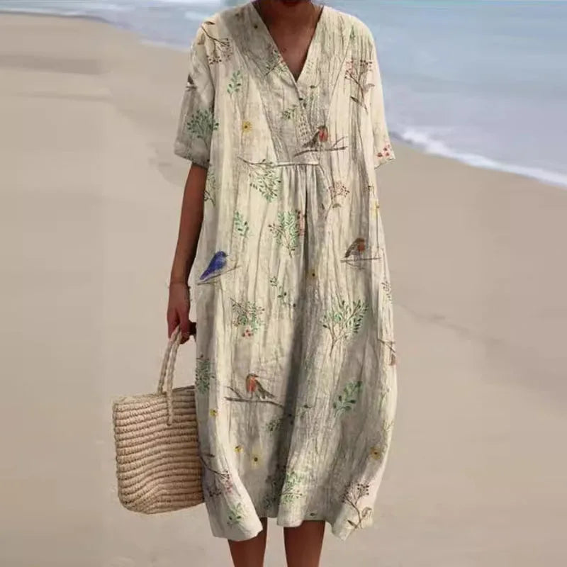 Catalina - Vestido Floral con Escote en V