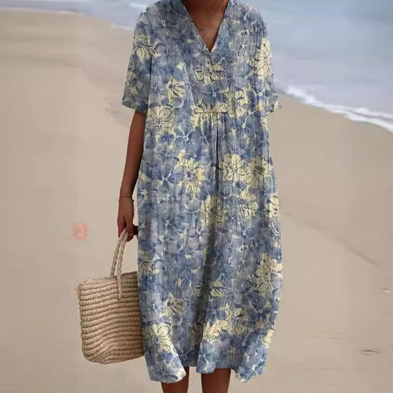 Catalina - Vestido Floral con Escote en V