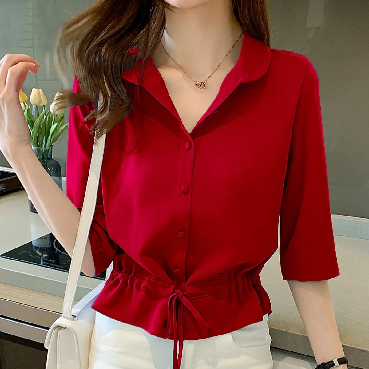 Zyrah - Elegante blusa polo abotonada