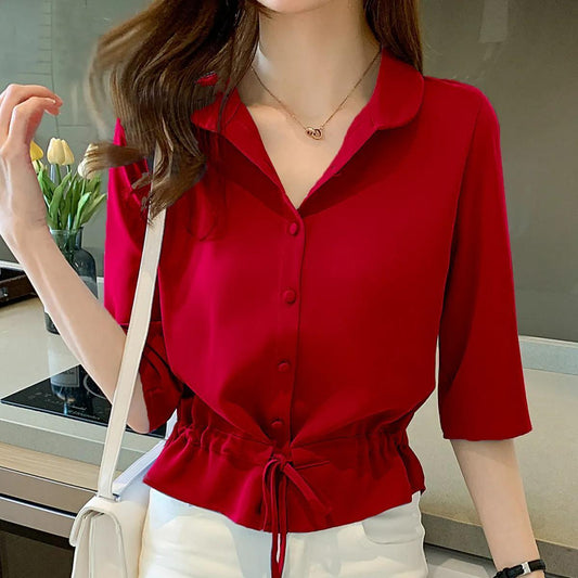 Zyrah - Elegante blusa polo abotonada