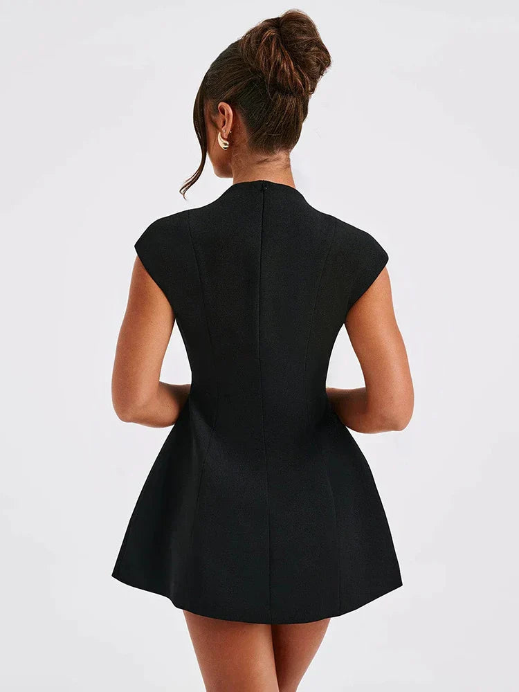 Anna - Mini vestido sin mangas negro sexy