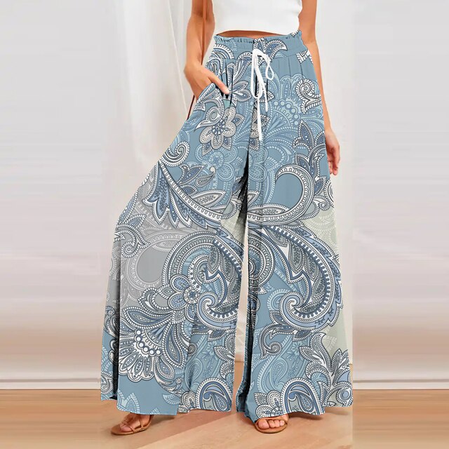 Marcella - Pantalones anchos con estampado de estilo holgado