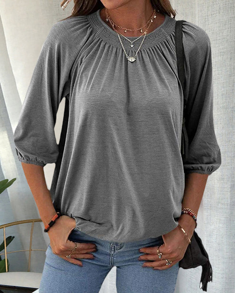 Clarinda - Blusa de media manga elegante y versátil