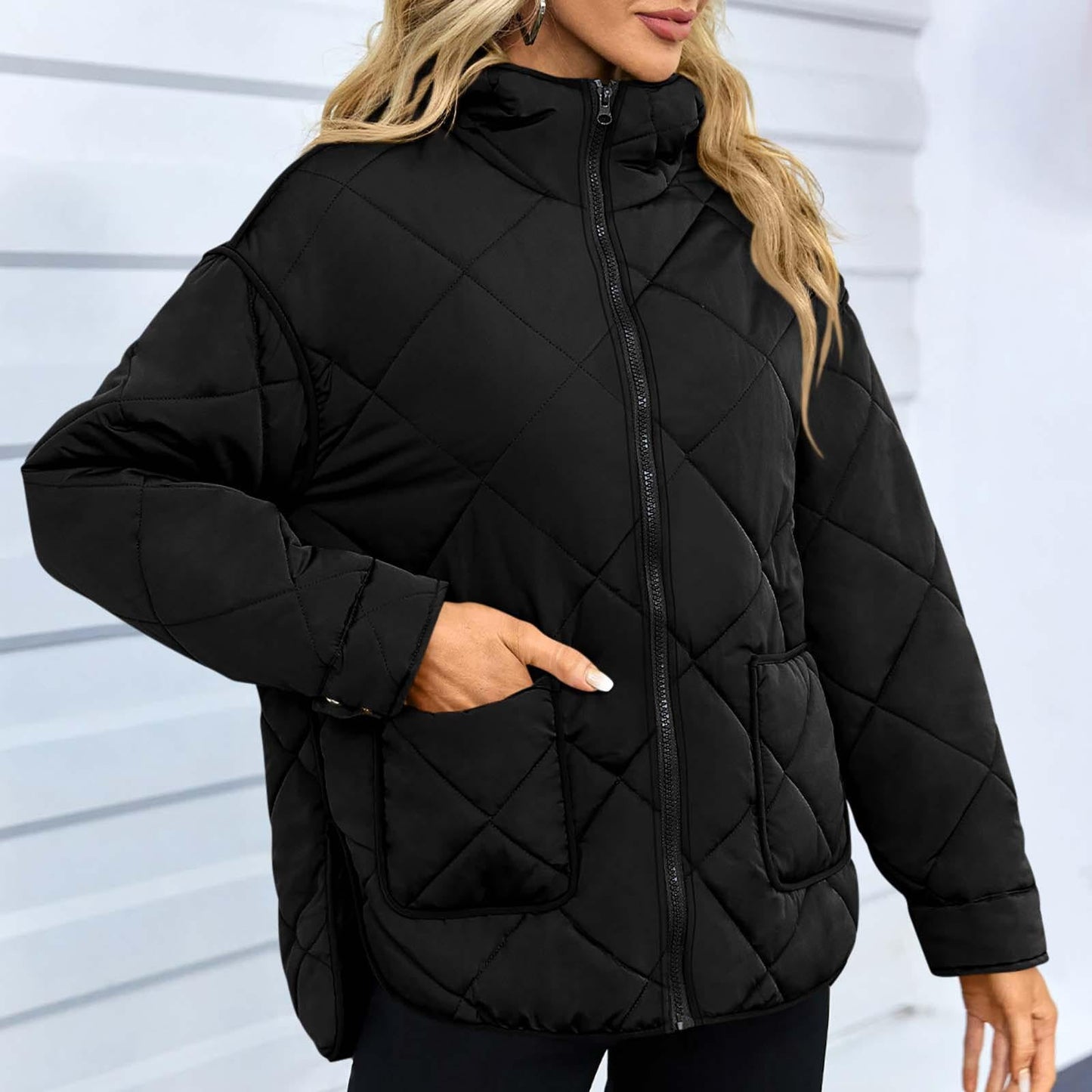 Scarletta - Elegante chaqueta acolchada con cremallera, abrigada