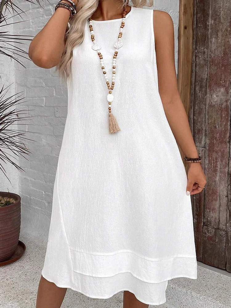 Deanna - Vestido midi informal y holgado sin mangas