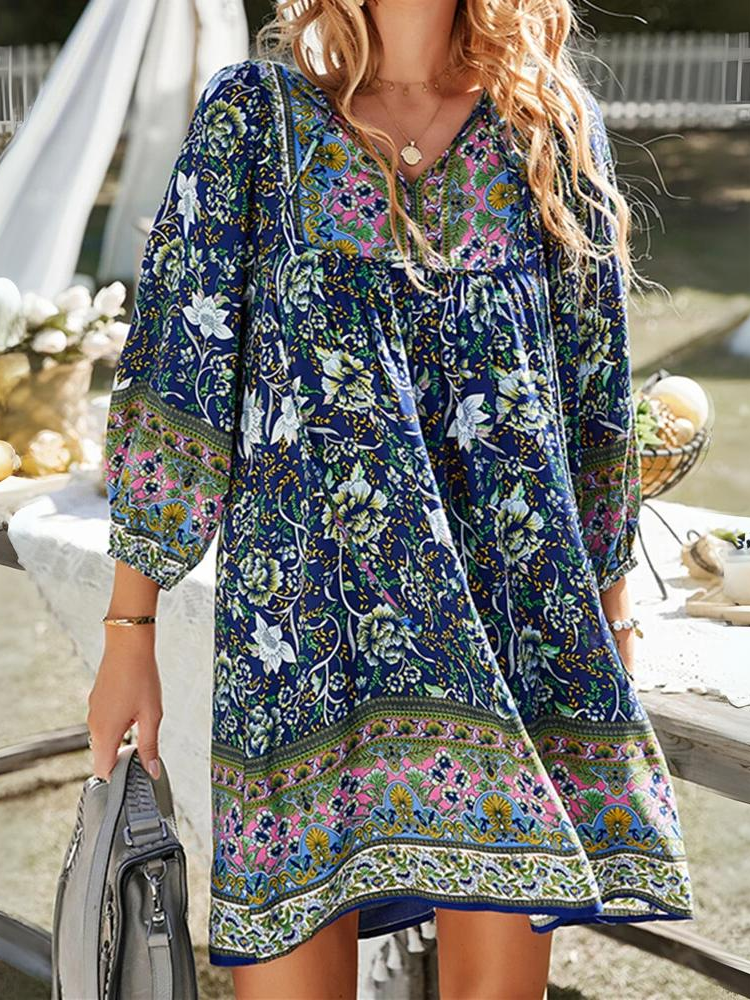 Sofina - Elegante vestido floral de media manga