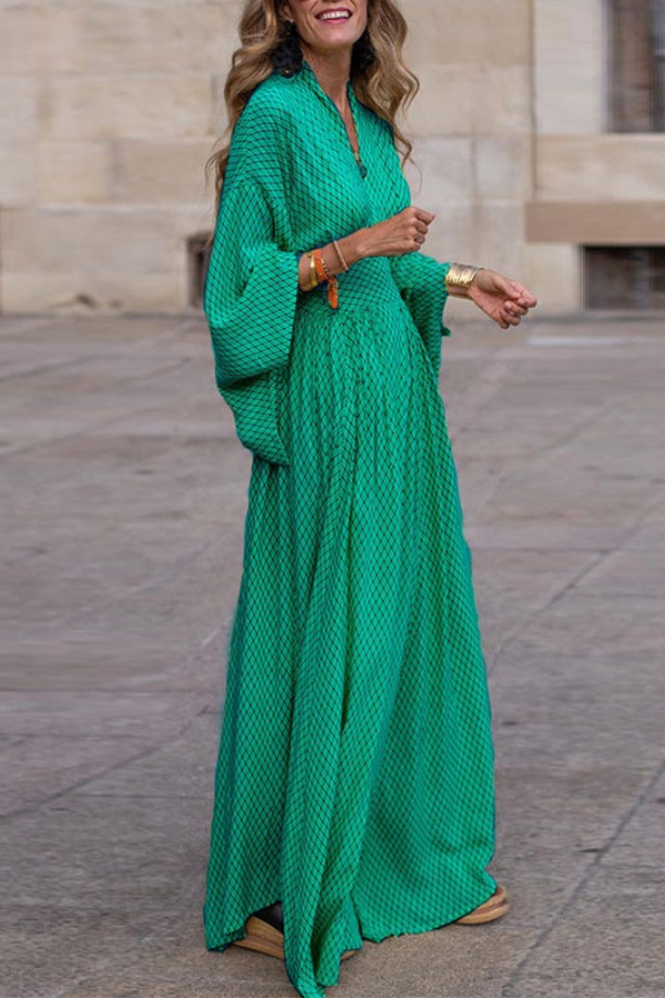 Nashira - Elegante maxivestido con mangas acampanadas
