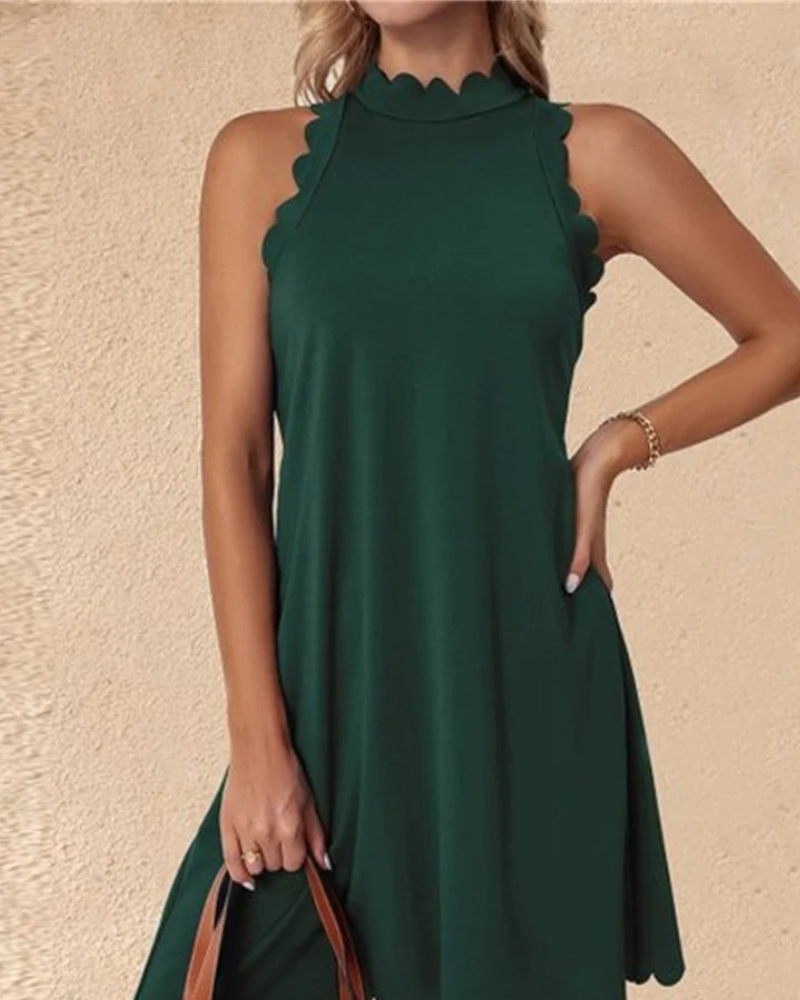 Bettina - Minivestido informal sin mangas con cuello alto