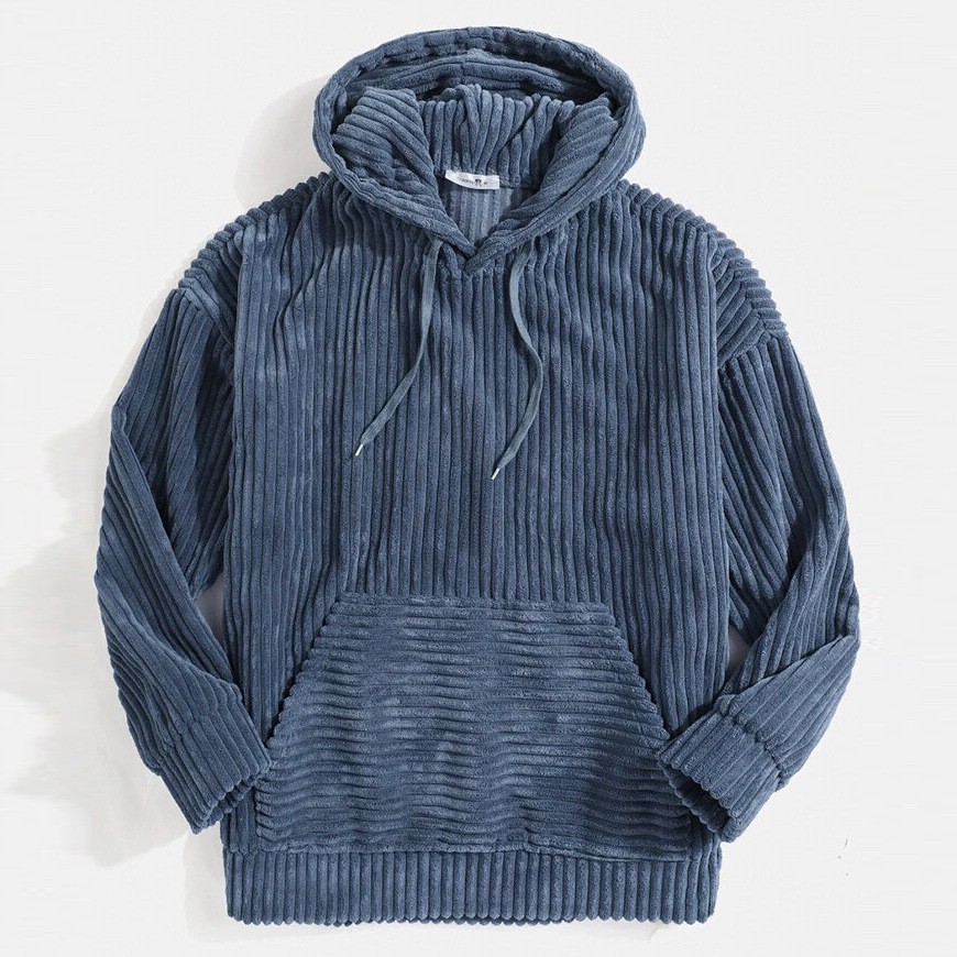 Von - Sudadera vintage de pana con capucha