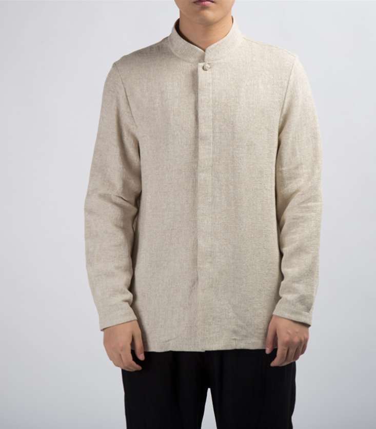 Stephen - Camisa vintage de manga larga para hombre