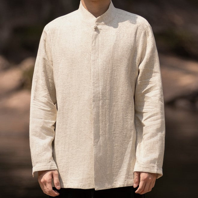 Stephen - Camisa vintage de manga larga para hombre