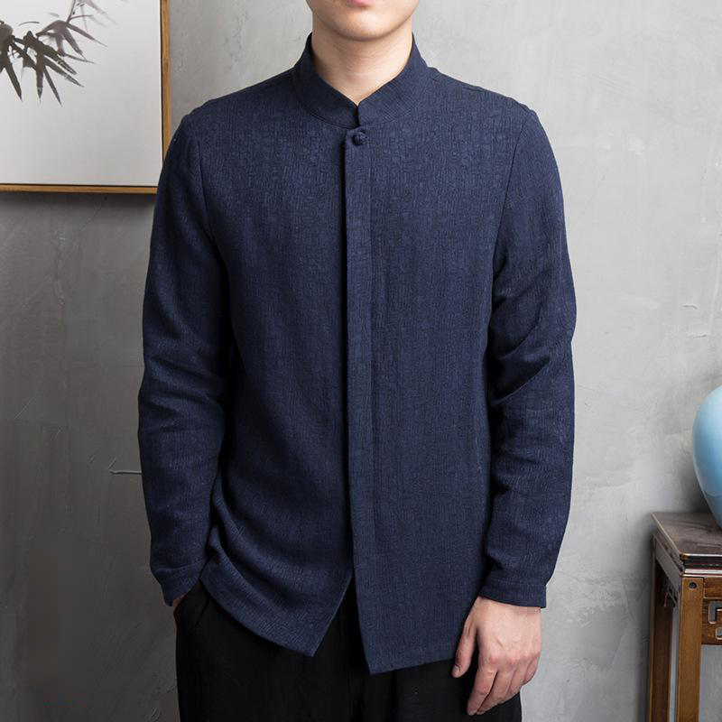Stephen - Camisa vintage de manga larga para hombre