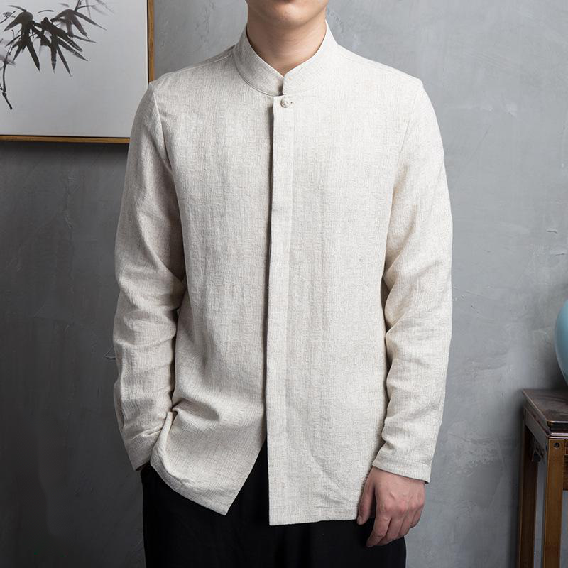 Stephen - Camisa vintage de manga larga para hombre