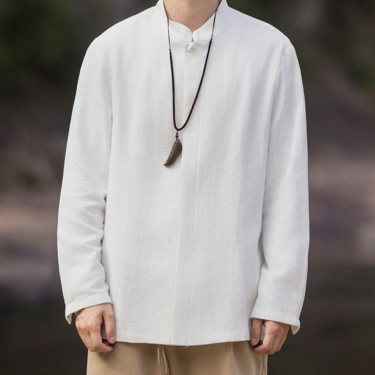 Stephen - Camisa vintage de manga larga para hombre