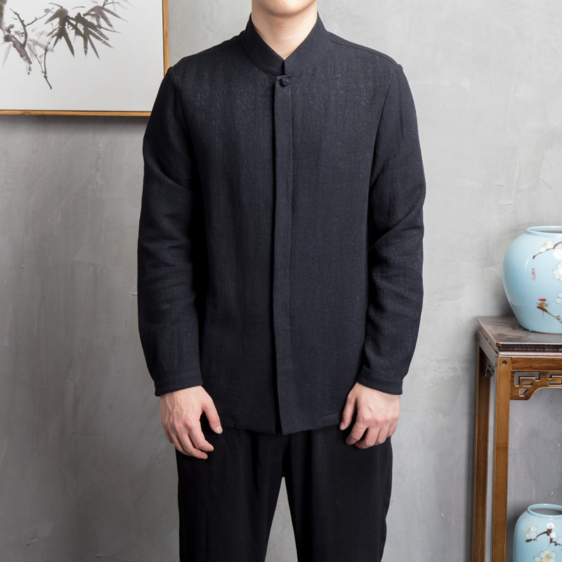 Stephen - Camisa vintage de manga larga para hombre