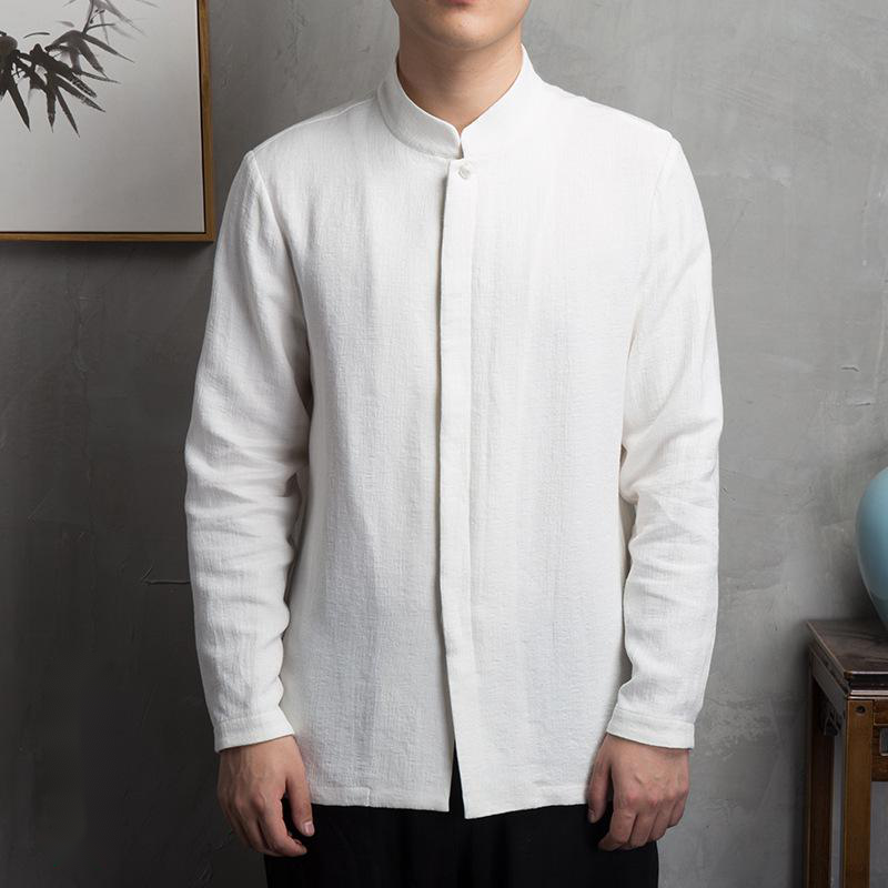 Stephen - Camisa vintage de manga larga para hombre