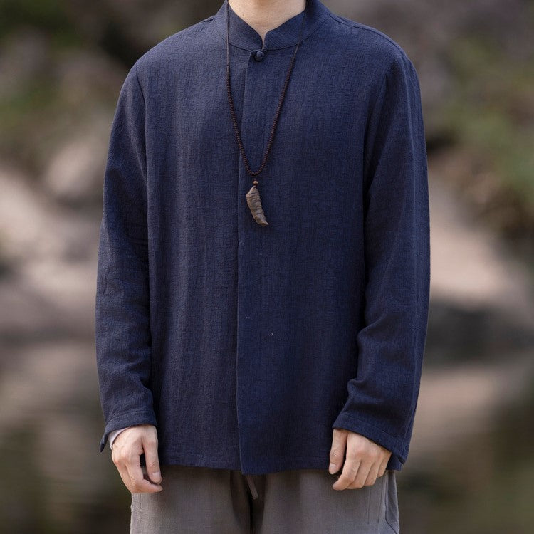 Stephen - Camisa vintage de manga larga para hombre