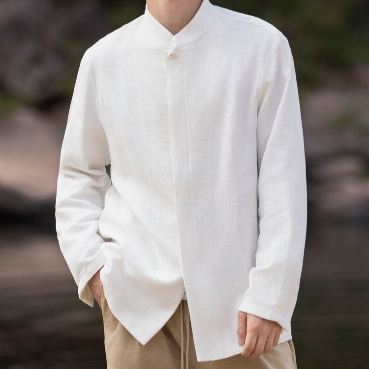 Stephen - Camisa vintage de manga larga para hombre