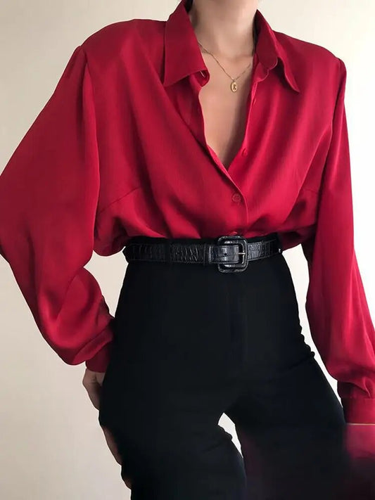 Vianna - Elegante blusa polo abotonada de manga larga