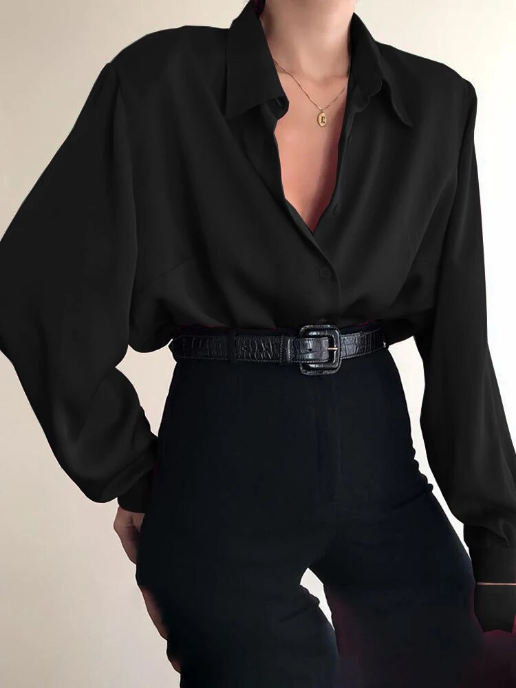 Vianna - Elegante blusa polo abotonada de manga larga